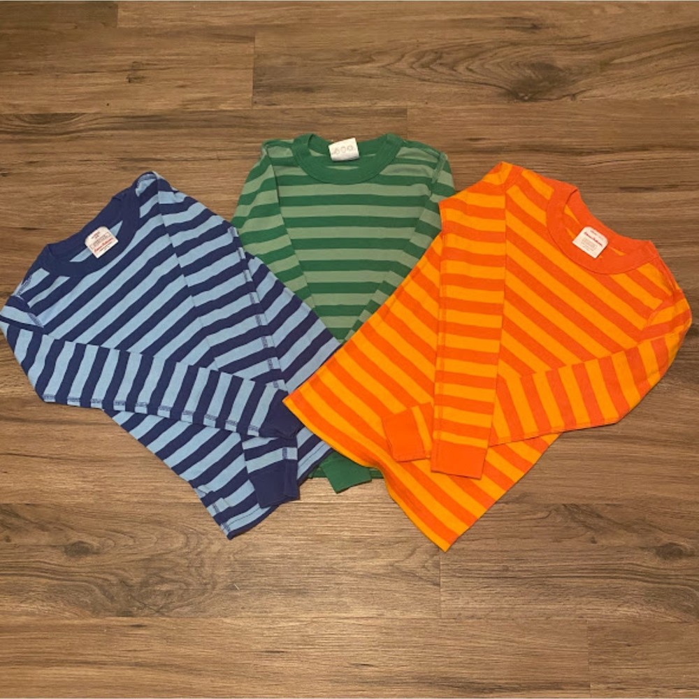 Hanna Andersson Kids Striped Unisex Pajama Tops Bundle 10